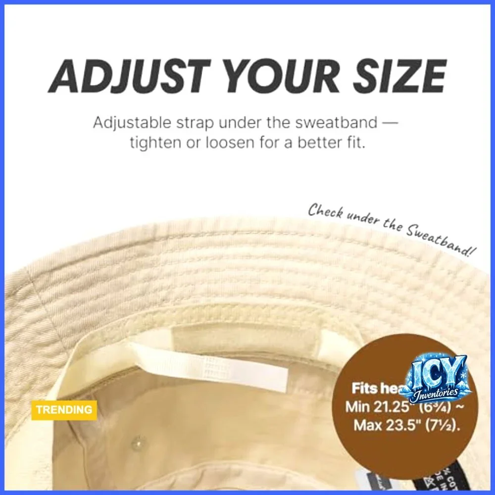 Adjustable Cotton Bucket Hat with UPF 50+ Sun Protection for Outdoor Activities - Picture 2 of 7